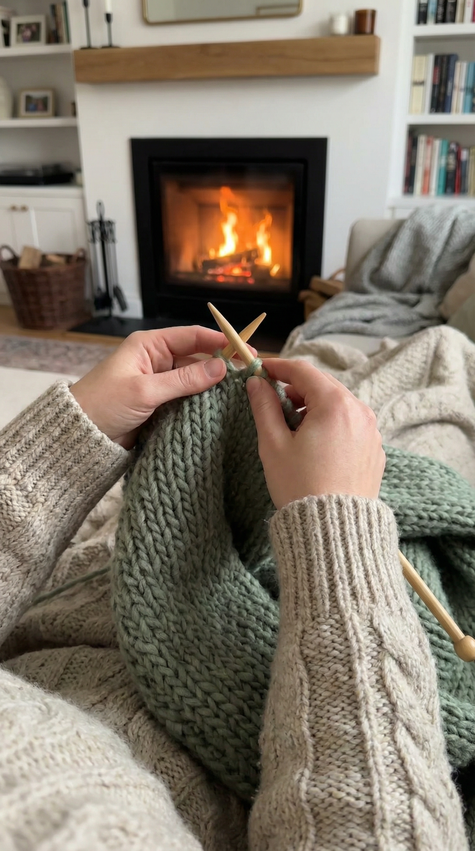 Hands knitting